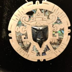 Mexican Maya Necklace/Pendant 925 Sterling